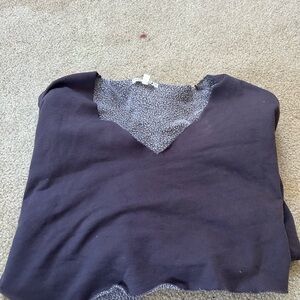 Cropped vneck sweatshirt